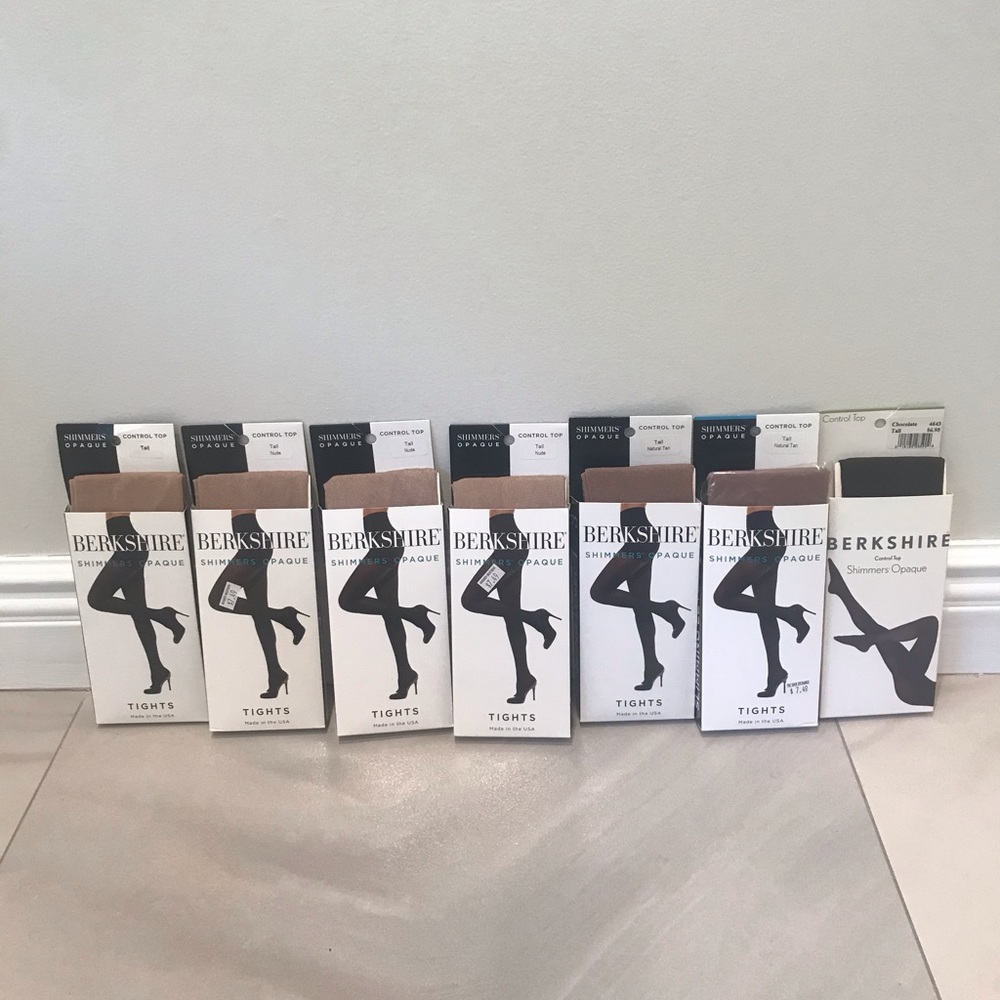 NWT BERKSHIRE 👠shimmer opaque 7 pair Tall Tights - Picture 6 of 7